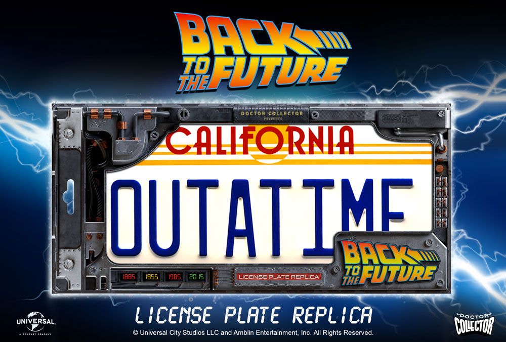 Back To The Future Replica 1/1 DeLorean Time Machine License Plate