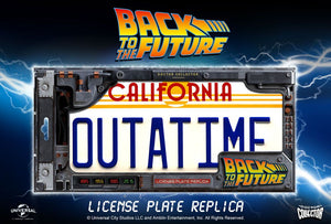 Back To The Future Replica 1/1 DeLorean Time Machine License Plate