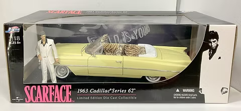 Scarface Cadillac 1963 with Tony Montana Figure
