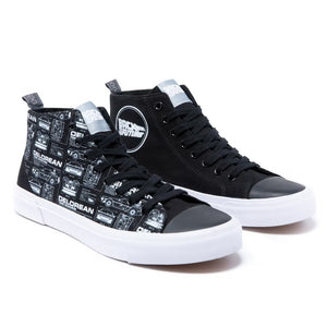 Akedo x Back to the Future schematic black signature high top
