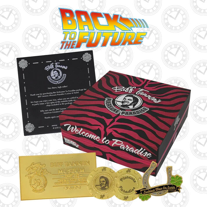"Welcome to Paradise" Biff Tannen's Pleasure Paradise Prop Replica Gif Box